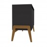 Manhattan Comfort Mid-Century Modern Gales 48.50 Sideboard with Solid Wood Legs In Matte Black Side