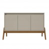 Manhattan Comfort Mid-Century Modern Gales 48.50 Sideboard with Solid Wood Legs In Greige Front