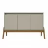 Manhattan Comfort Mid-Century Modern Gales 48.50 Sideboard with Solid Wood Legs In Greige Front - Manhattan Comfort Mid-Century Modern Gales 48.50 Sideboard with Solid Wood Legs In Greige Front