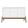Manhattan Comfort Mid-Century Modern Gales 48.50 Sideboard with Solid Wood Legs In Matte White Front - Manhattan Comfort Mid-Century Modern Gales 48.50 Sideboard with Solid Wood Legs In Matte White Front