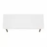 Manhattan Comfort Mid-Century Modern Gales 48.50 Sideboard with Solid Wood Legs In Matte White Top - Manhattan Comfort Mid-Century Modern Gales 48.50 Sideboard with Solid Wood Legs In Matte White Top