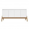 Manhattan Comfort Mid-Century Modern Gales 63.32 Sideboard with Solid Wood Legs in Matte White Front
