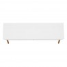 Manhattan Comfort Mid-Century Modern Gales 63.32 Sideboard with Solid Wood Legs in Matte White Top
