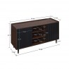 Manhattan Comfort Duane 59.05 Modern Ribbed Sideboard with Adjustable Shelves in Dark Brown And Blue Size