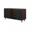 Manhattan Comfort Duane 59.05 Modern Ribbed Sideboard with Adjustable Shelves in Dark Brown And Black Other Side - Manhattan Comfort Duane 59.05 Modern Ribbed Sideboard with Adjustable Shelves in Dark Brown And Black Other Side