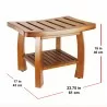 Oceanstar Solid Wood Spa Bench - Dimensions - Oceanstar Solid Wood Spa Bench - Dimensions