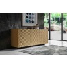 Whiteline Modern Living Harper Buffet In High Gloss Gold And Design On Doors - Lifestyle