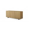Whiteline Modern Living Harper Buffet In High Gloss Gold And Design On Doors - Angled