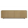 Whiteline Modern Living Harper Buffet Large In Matt Dark Grey Finish And Base Black Powder-Coated Legs - Front