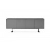 Whiteline Modern Living Densy Buffet In High Gloss Dark Grey And Metal Base - Front