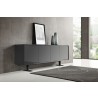 Whiteline Modern Living Densy Buffet In High Gloss Dark Grey And Metal Base - Lifestyle