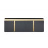 Whiteline Modern Living Sumo Buffet Matt Black In Polished Gold Stainless Steel Frame - Front