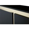 Whiteline Modern Living Sumo Buffet Matt Black In Polished Gold Stainless Steel Frame - Edge Close-up