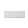 Whiteline Modern Living Mandarin Buffet Matt White With Polished Stainless Steel Decorative Part - Front
