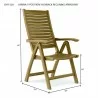 Anderson Teak Carina 5-Position Highback Recliner dimension - Anderson Teak Carina 5-Position Highback Recliner dimension