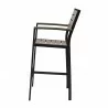 Napa Bar Arm Chair - Black Frame - Gray Seat & Back - Side - Napa Bar Arm Chair - Black Frame - Gray Seat & Back - Side