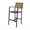 Napa Bar Arm Chair - Black Frame - Teak Seat & Back