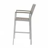 Napa Bar Arm Chair - Silver Frame - Gray Seat & Back - Side - Napa Bar Arm Chair - Silver Frame - Gray Seat & Back - Side