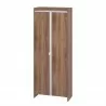 Manhattan Comfort Mid-Century Modern Ratzer Storage Cabinet with 11 Shelves Brown and White Front - Manhattan Comfort Mid-Century Modern Ratzer Storage Cabinet with 11 Shelves Brown and White Front