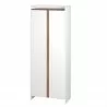 Manhattan Comfort Mid-Century Modern Ratzer Storage Cabinet with 11 Shelves White and Brown Front Angle - Manhattan Comfort Mid-Century Modern Ratzer Storage Cabinet with 11 Shelves White and Brown Front Angle
