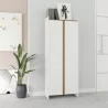 Manhattan Comfort Mid-Century Modern Ratzer Storage Cabinet with 11 Shelves White and Brown - Manhattan Comfort Mid-Century Modern Ratzer Storage Cabinet with 11 Shelves White and Brown