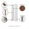 Manhattan Comfort Mid-Century Modern Ratzer Storage Cabinet with 11 Shelves White and Brown Detials - Manhattan Comfort Mid-Century Modern Ratzer Storage Cabinet with 11 Shelves White and Brown Detials
