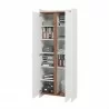 Manhattan Comfort Mid-Century Modern Ratzer Storage Cabinet with 11 Shelves White and Brown Open View - Manhattan Comfort Mid-Century Modern Ratzer Storage Cabinet with 11 Shelves White and Brown Open View