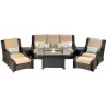 Patio Resort Lifestyles Rome 8-Piece Fire Deep Seating Group - Patio Resort Lifestyles Rome 8-Piece Fire Deep Seating Group