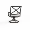 La Jolla Swivel Dining Chair in Canvas Flax w/ Self Welt - Back Side Angle - La Jolla Swivel Dining Chair in Canvas Flax w/ Self Welt - Back Side Angle