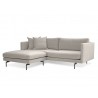 Tux Sectional Light Grey Fabric with Black Power Coated Steel