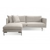 Tux Sectional Light Grey Fabric with Black Power Coated Steel - Front