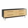 Greenington Santa Cruz 4 Drawer Double Dresser, Wheat - Front Side Angle - Greenington Santa Cruz 4 Drawer Double Dresser, Wheat - Front Side Angle