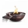 The Outdoor Plus 27" Sedona Hammered Copper Fire and Water Bowl - Gravity Spill - The Outdoor Plus 27" Sedona Hammered Copper Fire and Water Bowl - Gravity Spill