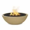 The Outdoor Plus 48" Sedona Concrete Narrow Ledge Fire Pit-Vanilla - The Outdoor Plus 48" Sedona Concrete Narrow Ledge Fire Pit-Vanilla