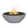 The Outdoor Plus 48" Sedona Concrete Narrow Ledge Fire Pit-Pearl - The Outdoor Plus 48" Sedona Concrete Narrow Ledge Fire Pit-Pearl