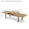 Chelsea Rectangular Double Extension Table dimension