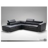 Icon LSF Sectional Black Premium Leather with Side Split