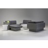Sancho LSF Sectional Grey Fabric with Epoxy Concrete Texture  - Lifestyle 3