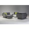 Sancho LSF Sectional Grey Fabric with Epoxy Concrete Texture  - Lifestyle 1