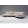 Uptown LSF Sectional Light Grey Premium Leather with Side Split - Headrest Folded