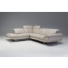 Uptown LSF Sectional Light Grey Premium Leather with Side Split - Headrest Reclined