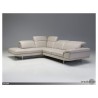 Uptown LSF Sectional Light Grey Premium Leather with Side Split