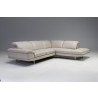 Uptown RSF Sectional Light Grey Premium Leather with Side Split - Headrest Folded