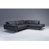 Uptown RSF Sectional Slate Grey Premium Leather with Side Split - Headrest Folded