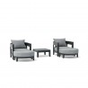 Anderson Teak SET-172 5-pc Coronado Aluminum Deep Seating Se