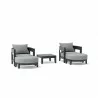 Anderson Teak SET-172 5-pc Coronado Aluminum Deep Seating Se - Anderson Teak SET-172 5-pc Coronado Aluminum Deep Seating Se