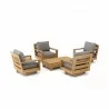 Anderson Teak 6-pc Madera Deep Seating - White BG - Anderson Teak 6-pc Madera Deep Seating - White BG