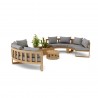 Anderson Teak Circular Modular Deep Seating Set - SET-809 - Side Angled View