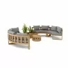 Anderson Teak Circular Modular Deep Seating Set - SET-809 - Side Angled View - Anderson Teak Circular Modular Deep Seating Set - SET-809 - Side Angled View