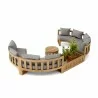 Anderson Teak Circular Modular Deep Seating Set - SET-809 - Top Angled - Anderson Teak Circular Modular Deep Seating Set - SET-809 - Top Angled
